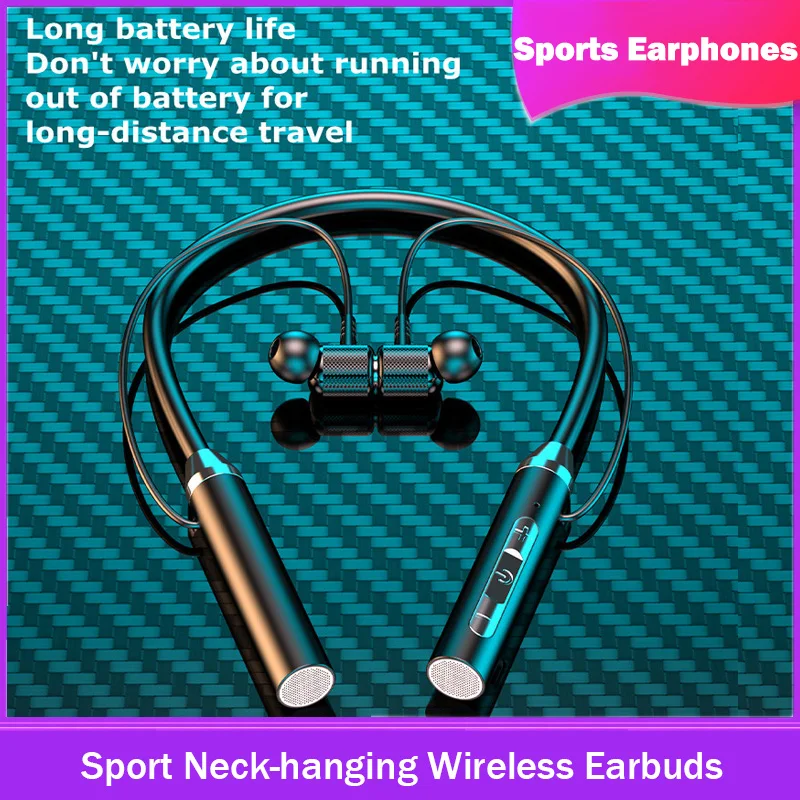 

Bluetooth Earphones Wireless Headphones Magnetic Sport Neckband Neck-hanging TWS Earbuds Wireless Blutooth Headset with Mic