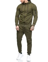 men spring autumn sweater suit solid color casual sports hooded sweater pants mens clothes