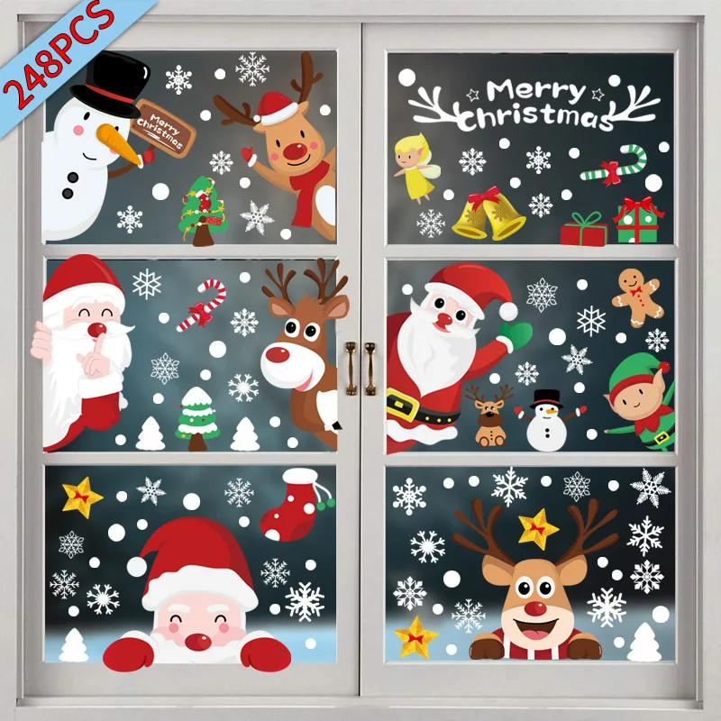 

2022 Christmas Window and Door Stickers, Shop Window Glass, Festival Decoration Wallpaper, Home Decoration Wallpaper