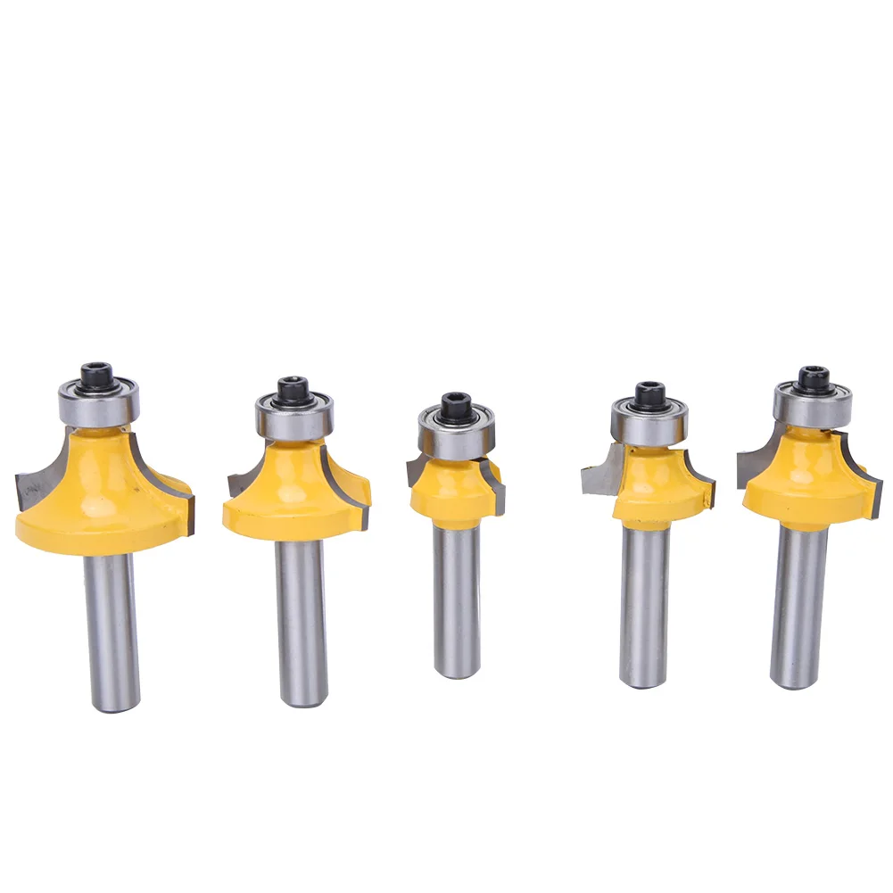 

5pcs/set 8mm Shank Round Over Router Bits Woodworking Round Corner Milling Cutter Tool 1/4 1/4 1/4 1/4 1/4 1/4 1/4