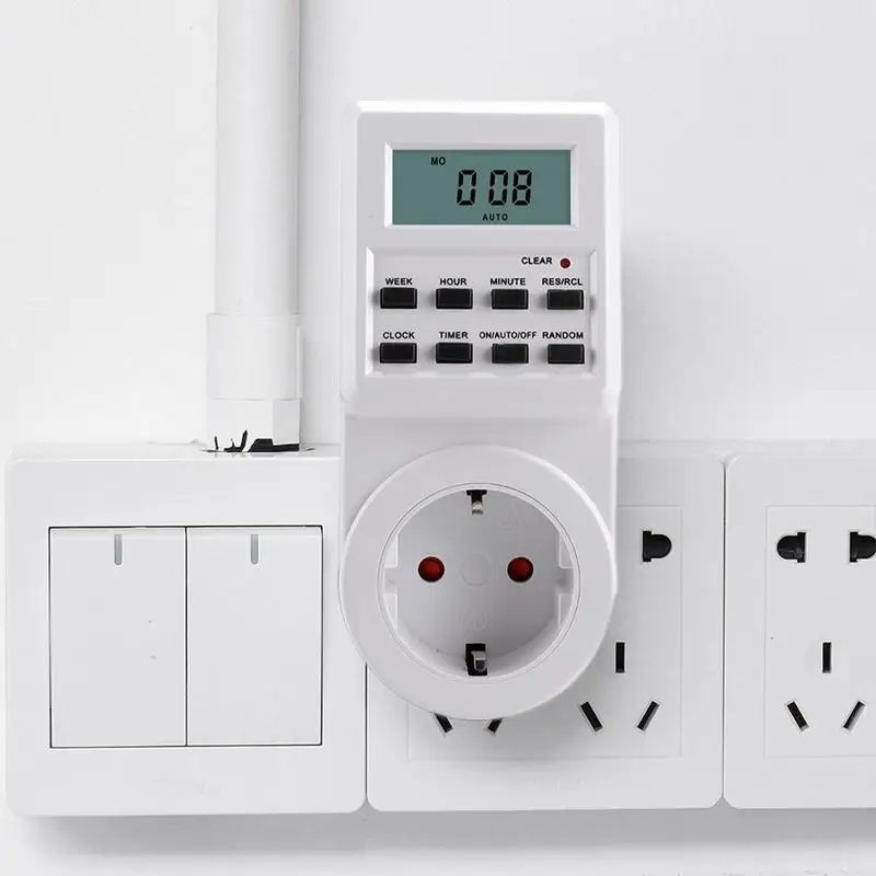 

Digital Timer Switch Electronic 12/24 Hour Programmable Timing Socket EU Plug Outlet Kitchen Appliance Time Control