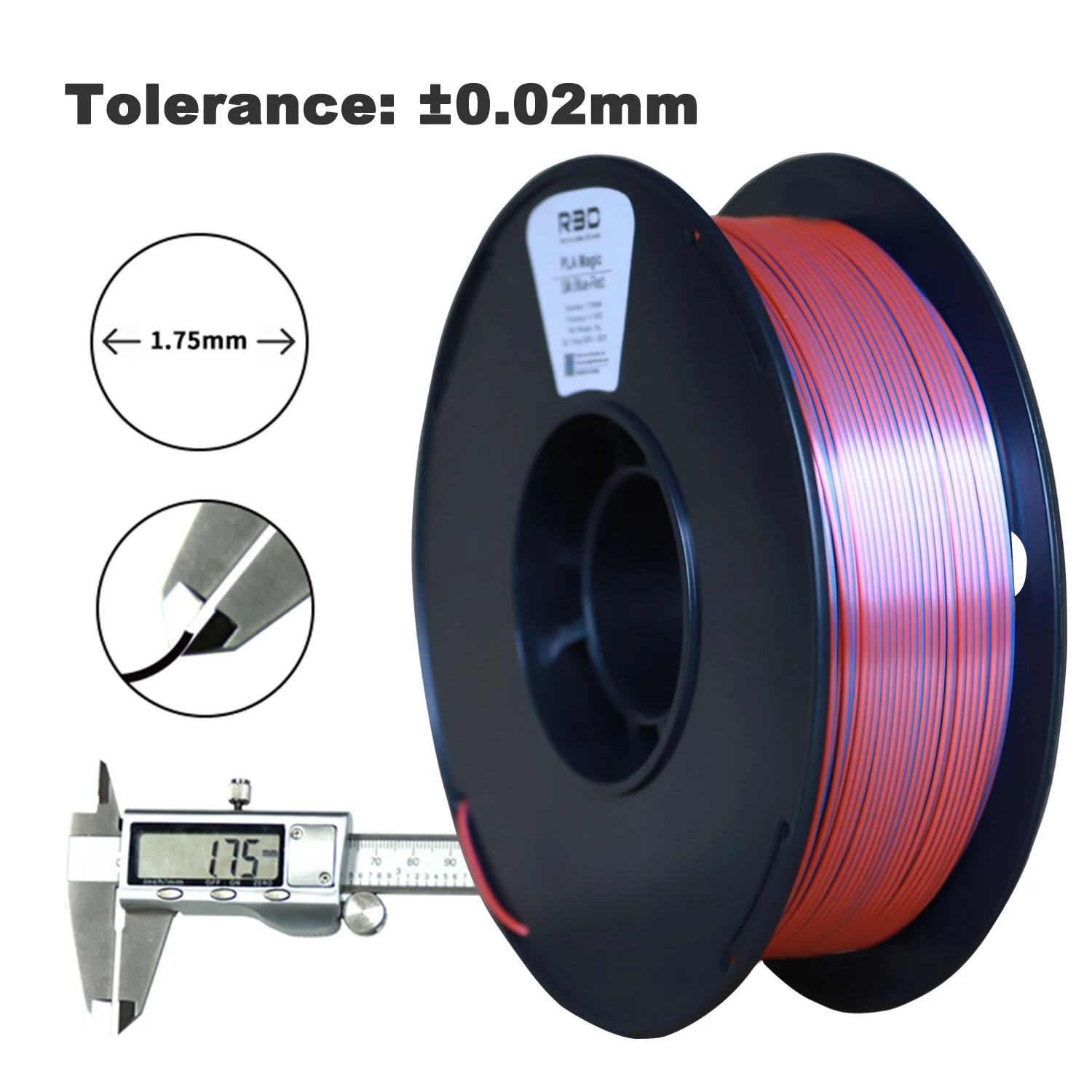 Createbot two-tone1kg нить PLA двухцветная 1 75 мм кг ± 0 02 рулон наполнителя поставляется в