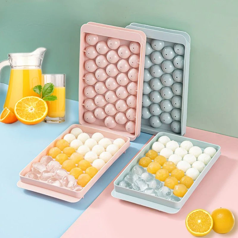 

PP Ice Boll Mold Frozen Whiskey 33 Ball Popsicle Household Frozen Diamond Ice Cube Molds with Lids Kitchen Tools Accessories
