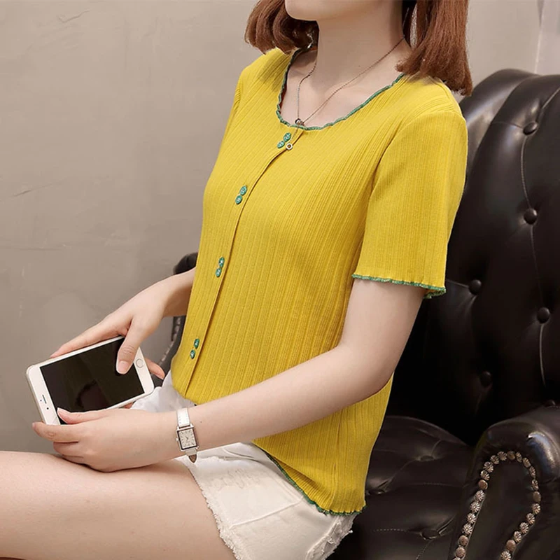 

Short-sleeved t-shirt women 2021 new summer temperament top GRAY22