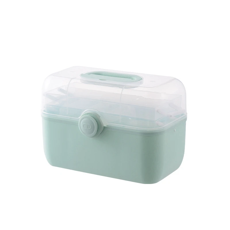 

Big Capacity Family Medicine Organizer Box Portable Kit Medicine Storage Storage Box Green Plastic