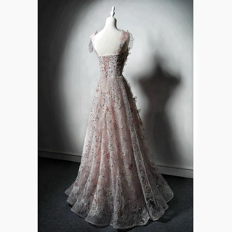 Розовые великолепные платья знаменитостей цветочные блестки бисероплетение