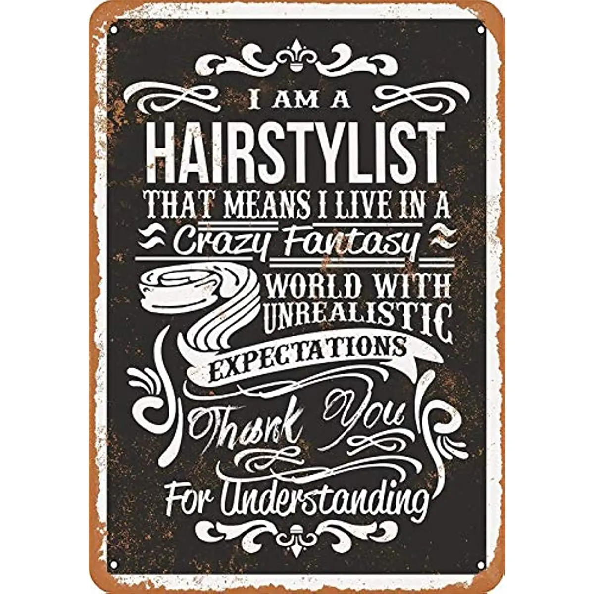 

Metal Sign Crazy Hairstylist Retro Decor Tin Sign vintage decor home decor room decor