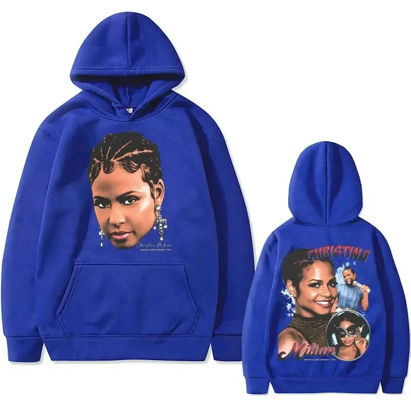 Винтажная Толстовка Унисекс В Стиле Хип-хоп С Капюшоном Christina Milian Рэпера