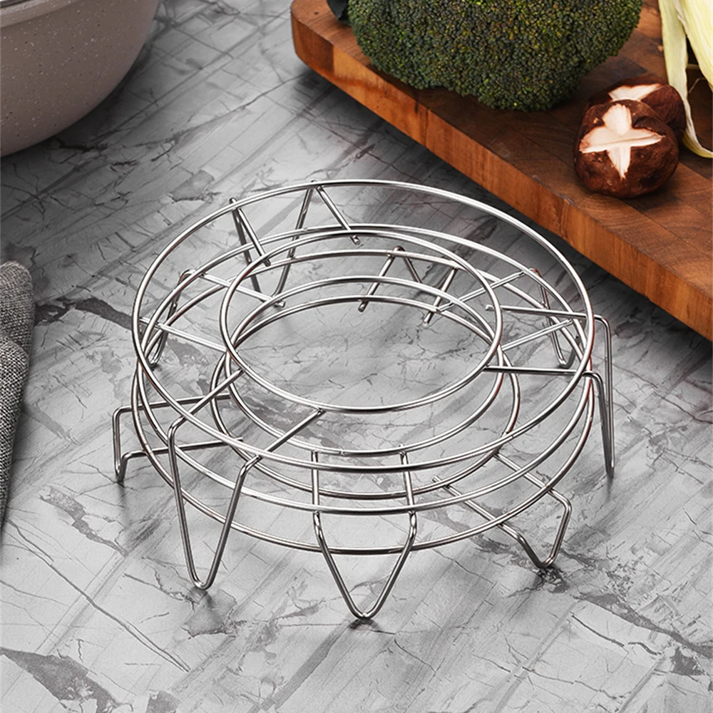 

More Stable Tray Support Durable Stainless Steel Steamer Manual Welding Tripod Support Multi-function Steam Rack Thick Coil