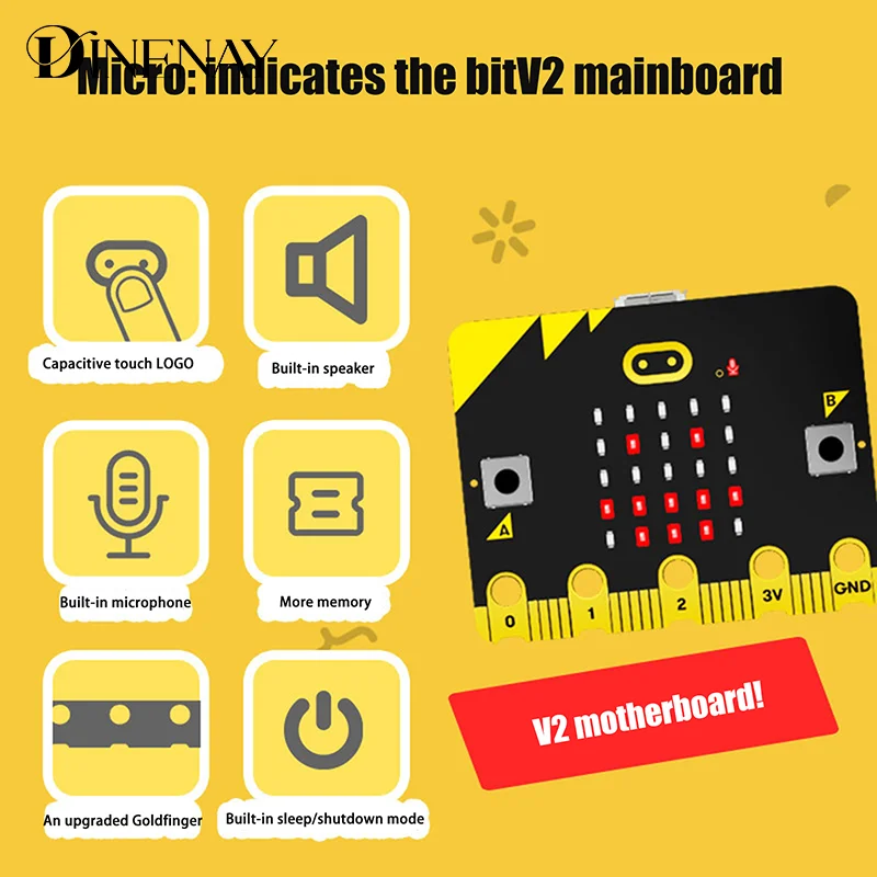 Micro:Bit V2 Micro Bit Go Edition BBC Microbit для детей DIY макетная плата V2.0Board