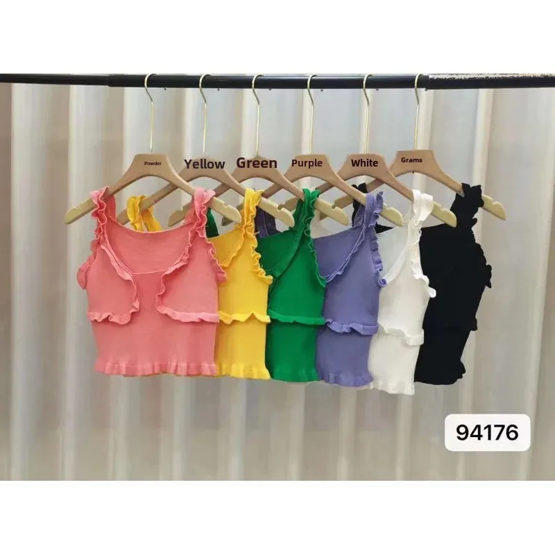 Новинка летняя укороченная майка женский сексуальный однотонный топ с