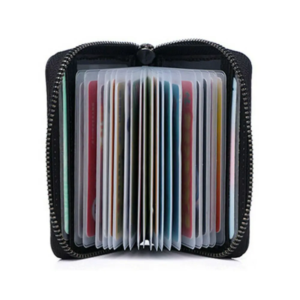 Women Anti-Theft Card Holder Organ Bag Men'S License ID Credit Bank Card Zipper Wallet Business Waterproof Storage Organizer