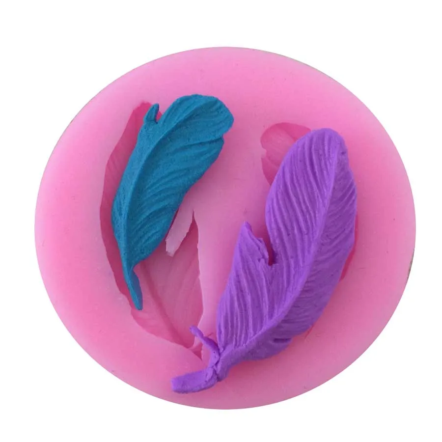 

Feather Shape Silicone Mold 3D Diy Epoxy Feather Fondant Cake Decoration Chocolate Cake Baking Tools Clay Gumpaste Mold