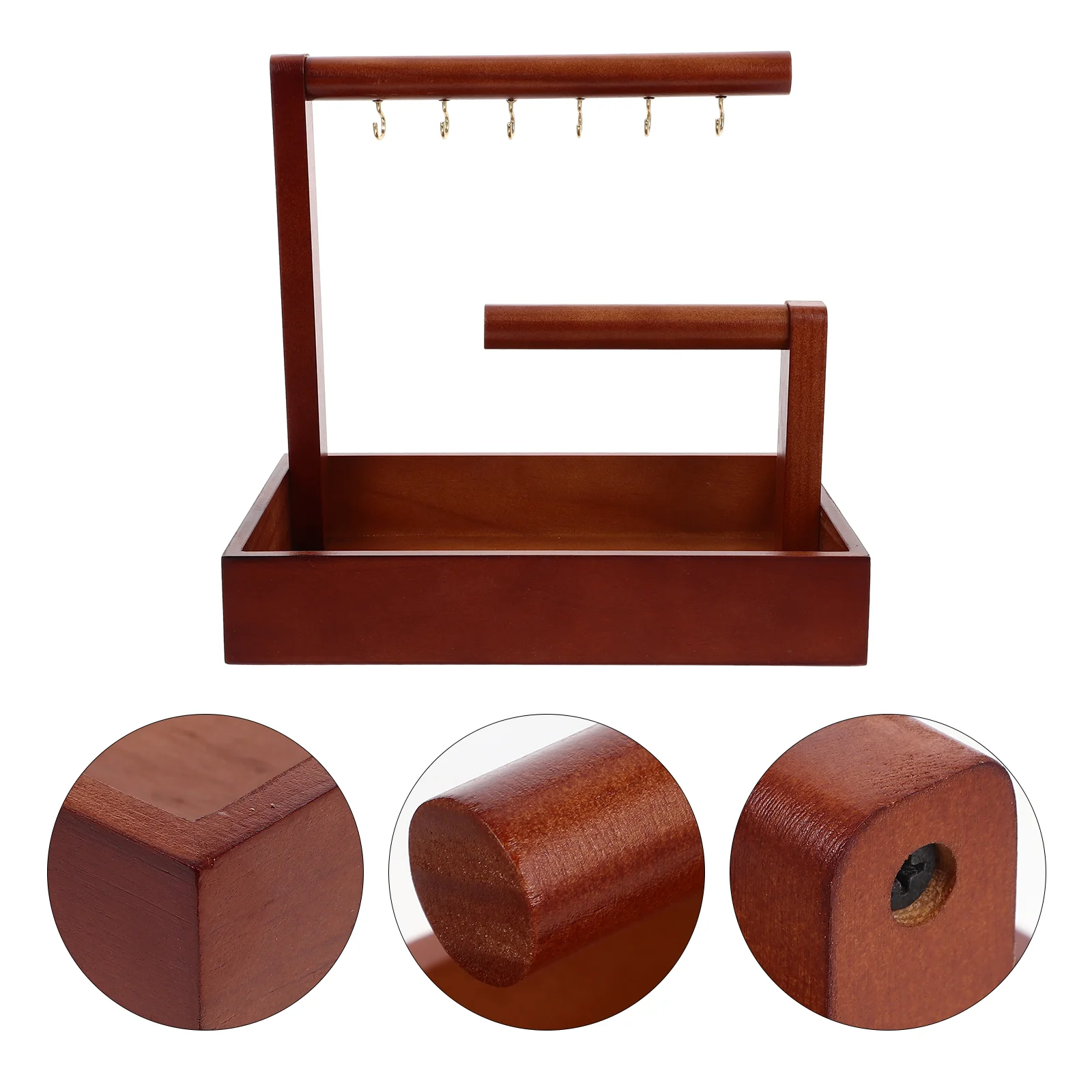 

Jewelry Holder Bracelet Bangle Tabletop Watch Display Multifunction Organizer Wooden Multi-function Stand