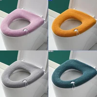 new o u cushion bidet cover winter warm toilet seat cover toilet mat washable bathroom accessories knit solid color soft