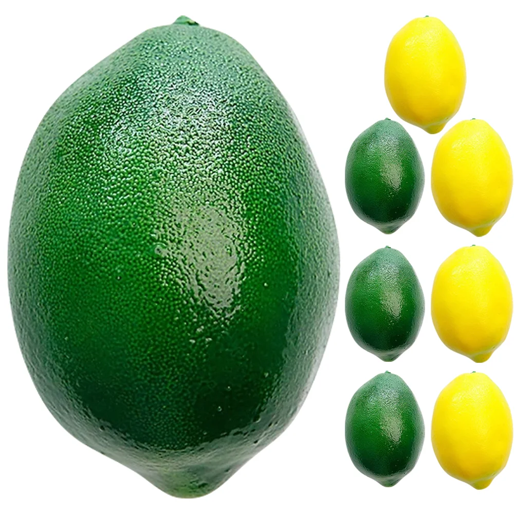 

8pcs Sturdy Useful Layout Scene Decor Fake Fruit Adornment Artificial Lemon Decoration Lifelike Lemon Adornment