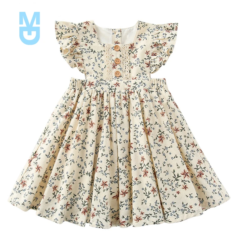 

New 2022 Summer Girls' Dress Baby Cute Flower Pleated Sleeveless Party Princess Dress Children's Toddler Kids Girls Clothing