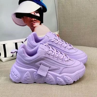 2022 spring bright purple color chunky shoes womens sneakers platform shoes tennis female sneakers