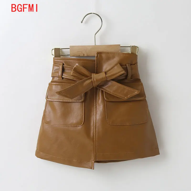 

2-7Y New Baby Girls Spring Autumn Winter Fashion A-line Skirt Kids Korean Princess Skirts Casual Girl PU Leather Skirt for Girls