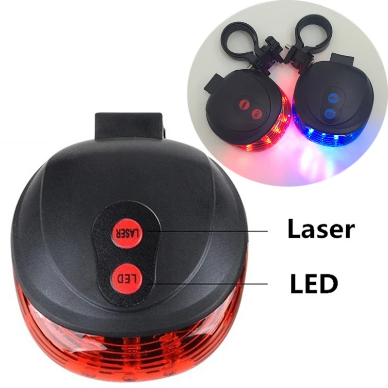 

LED Rear Bicycle Lights Super Bright Mountain Bike Tail Light Waterproof Night Cycling Safety Warning Taillamp With 2 Laser