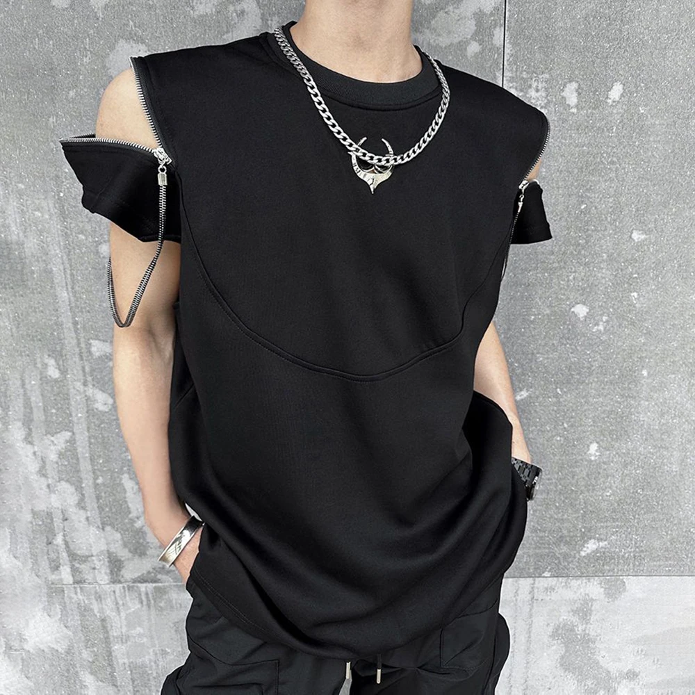 Мужская повседневная футболка Y2k с ручной молнией и строчкой индивидуальная