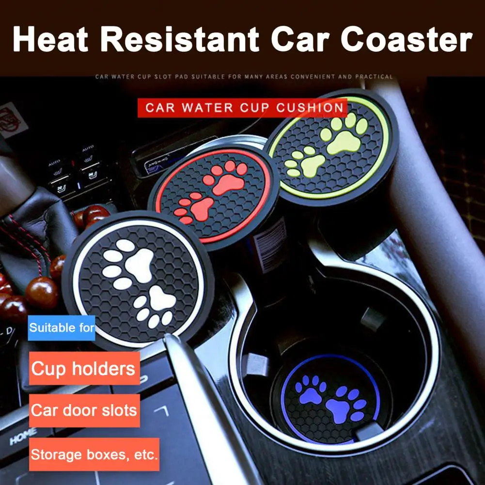 

Car Cup Silicone Dog Paw Print Cup Holder Anti-slip Heat-resistant Car Interior Accessory Non-slip Car