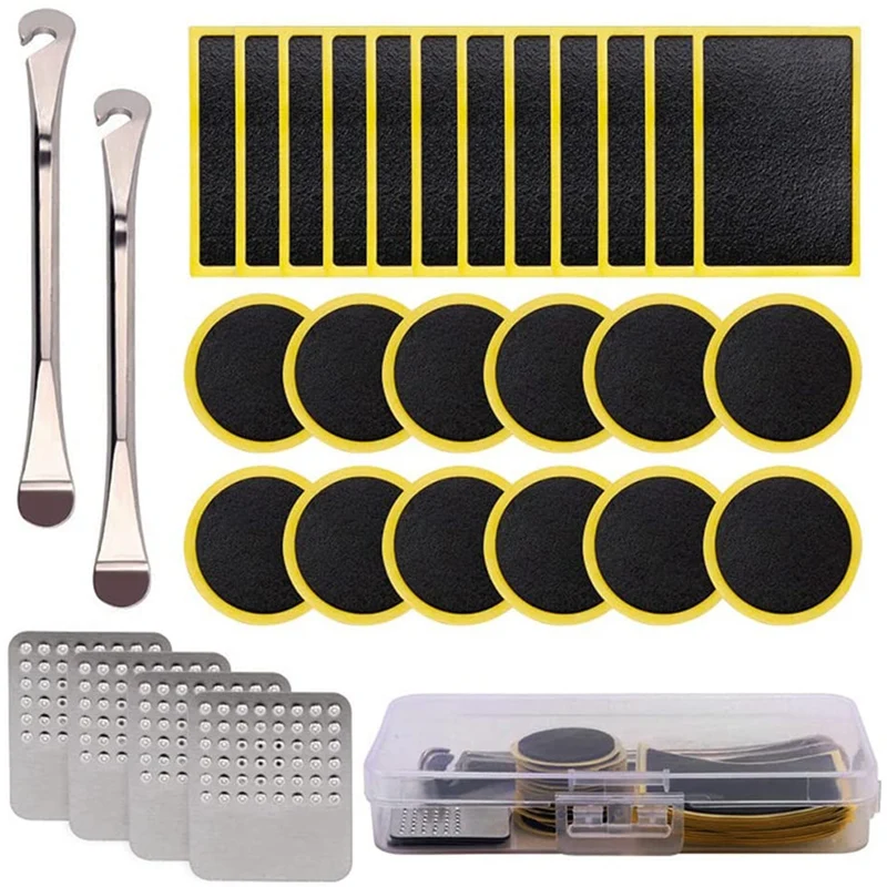 

Puncture Repair Kit Bicycle, 30 Pcs Glueless Self-Adhesive Bike Puncture Repair Kit With Portable Storage Box