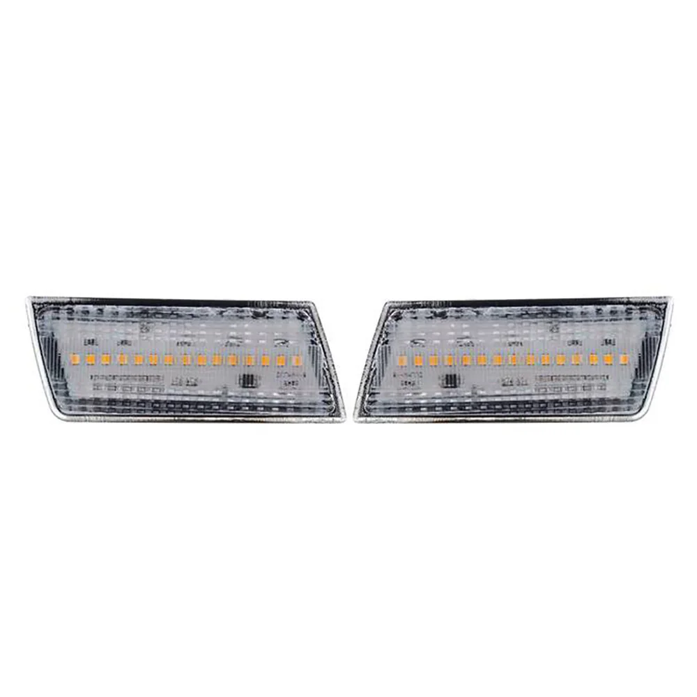 

2PCS LED Side Marker Light Amber Front Bumper Turn Signal Light for Chrysler 300 300C 2005-2010 Transparent