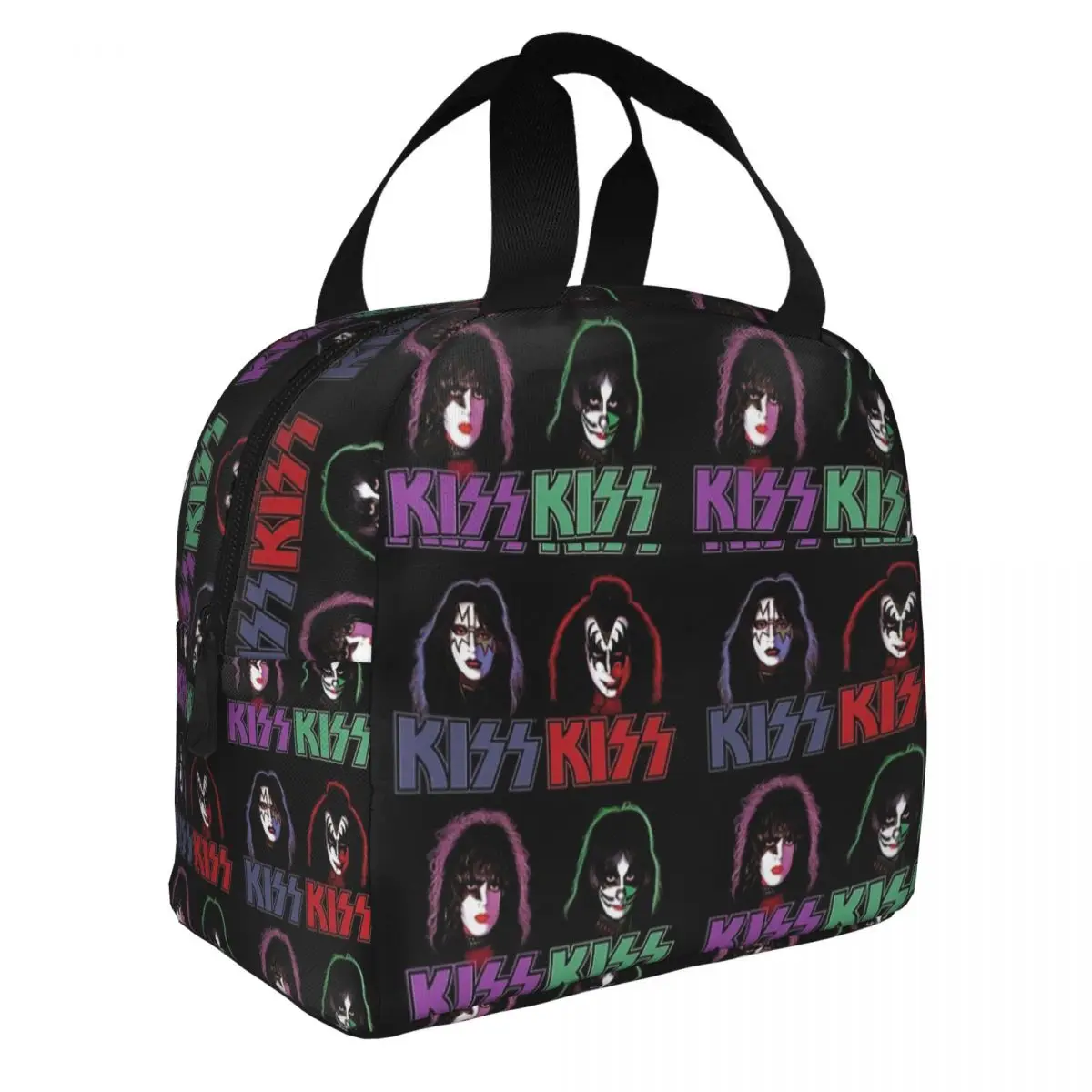 KISS Solo Albums. 1978 Lunch Bento Bags Portable Aluminum Foil thickened Thermal Cloth Lunch Bag for Boys and Girls