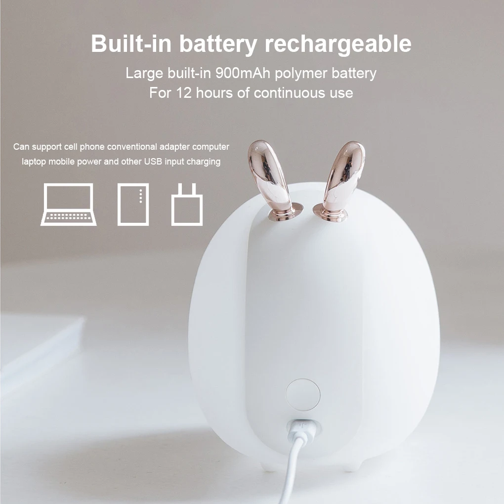 

Cute Pattern LED Night Light USB Rechargeable Touch Control Eye Protection Lamp Bedroom Lamps Lighting Tool Type 1