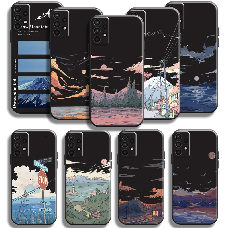 

Landscape Painting Phone Case For Samsung Galaxy A11 A12 A21 A21S A22 A30 A31 A32 A50 A51 A52 A70 A71 A72 5G Back Funda Soft