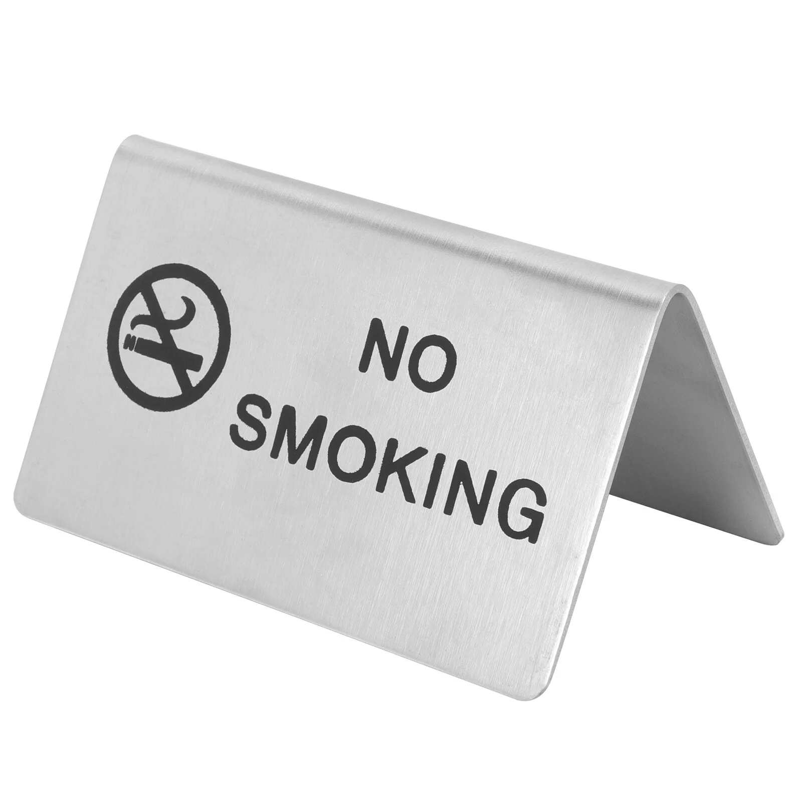 

Silver Bullion Stainless Steel Desk Signs No Smoking Restaurant Non-smoking Table