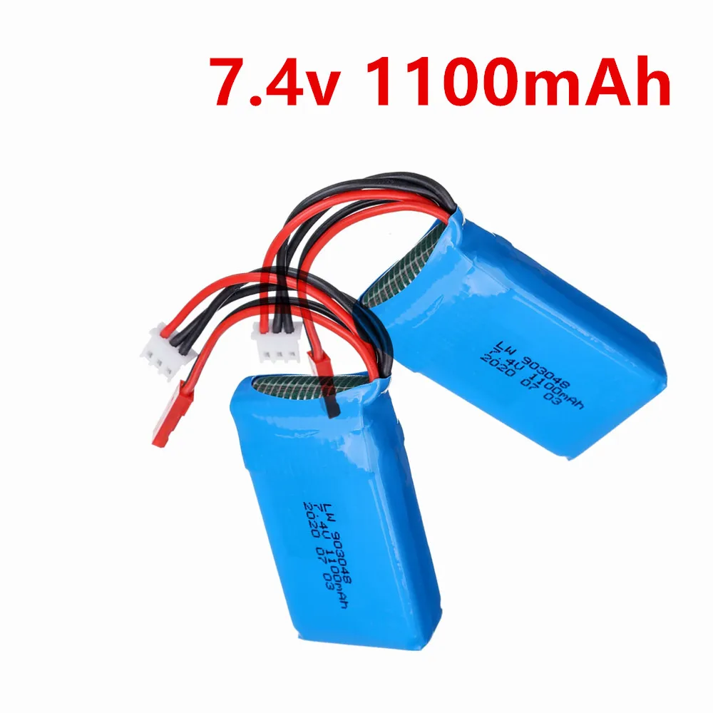 Фото Аккумулятор LiPo 7.4V 1100мАч для радиоуправляемых машинок WLtoys A949 A959 A969 A979 V912 V353 K929 V262 L959, запасные части и аксессуары №1