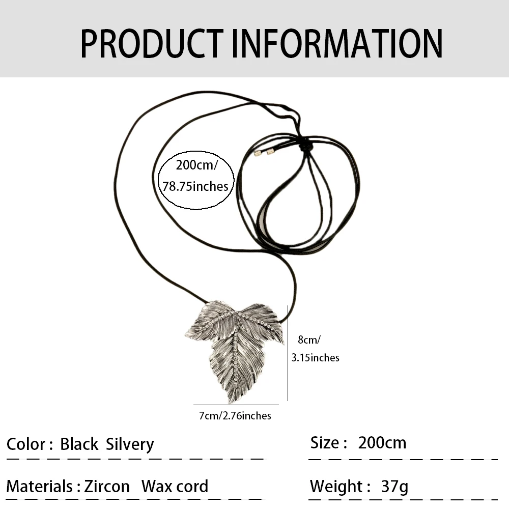 Модное золотистое длинное ожерелье 2024 дюйма черный шнур длинный Регулируемый