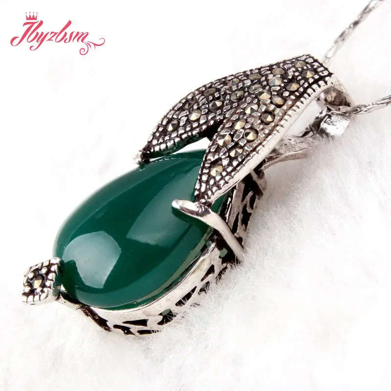 12x16mm Red Green Drop Agates Shell Crystal Stone Marcasite Tibetan Silvers Women Fashion Necklace Pendant Charms 1 Pcs,12x29mm