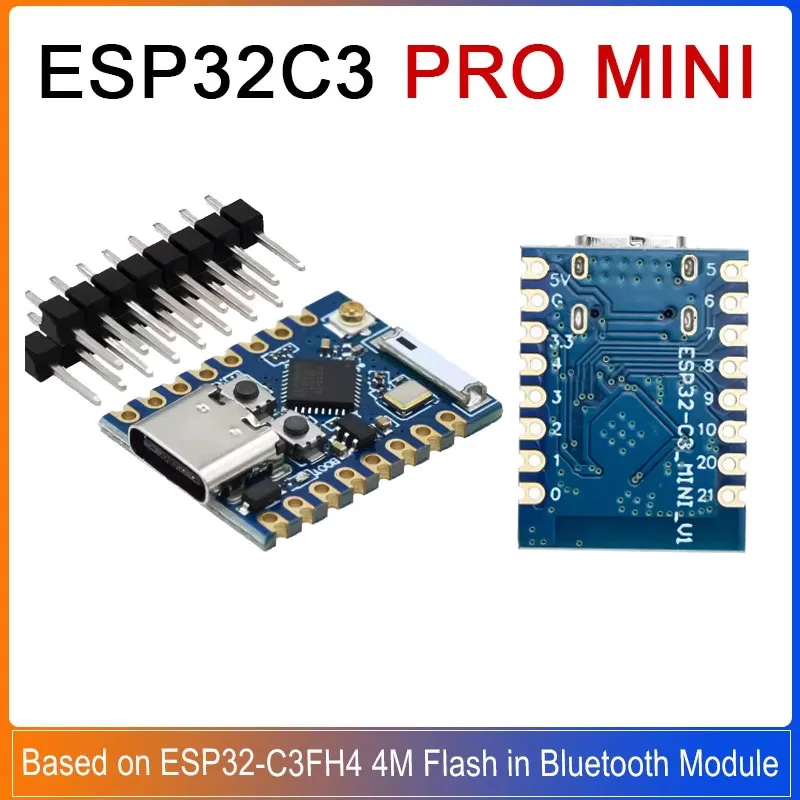 Фото 1/5/20 шт. ESP32C3 PRO MINI макетная плата ESP32-C3FH4 Super MINI ESP32 C3 WiFi Bluetooth модуль 4 м вспышка в плате для Arduino №1