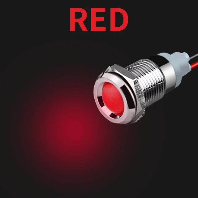 

1 шт. металлический светодиодный предупреждающий индикатор, сигнальная лампа, пилотный провод 3-6 12-24 220 В 6/8/10/12/16/19/22 мм, водонепроницаемый IP65сферический