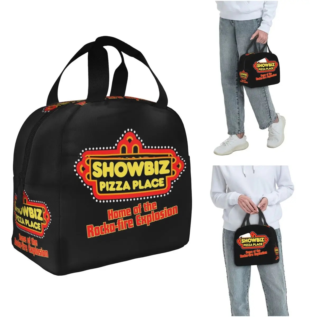 Фото Термосумка для обедов Showbiz Pizza Place в стиле ретро-ресторана, изолированная, для женщин и детей, портативная, для еды, термосумка-тоут №1