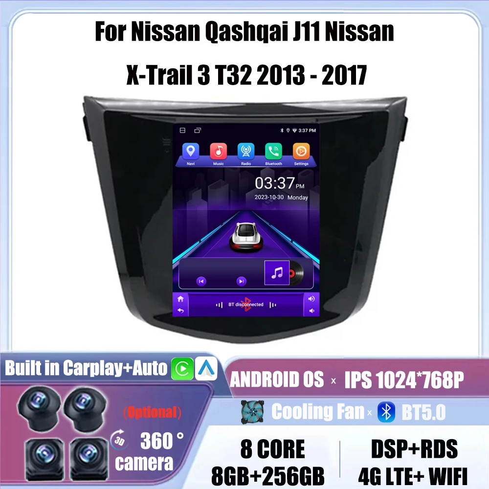 Автомобильный радиоприемник Android Auto Carplay 9 7 дюйма для Nissan Qashqai J11 X-Trail 3 T32 2013-2017