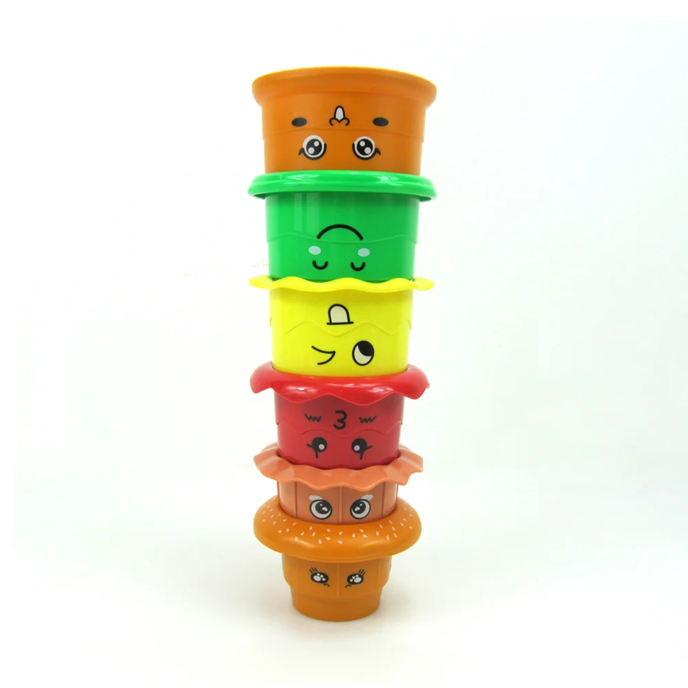 

6 Pcs Kidcraft Playset Stack Cups Kids M Stacking Educational Stacker Parent-child