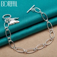 doteffil 925 sterling silver charm butterfly pendant bracelet chain for woman wedding engagement party fashion jewelry