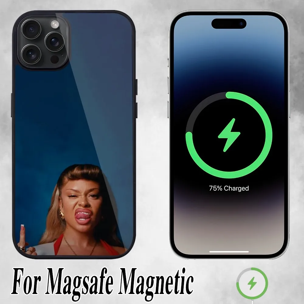 Чехол для телефона Rapper L-Latto Georgia Peach iPhone 11 Mini 12 13 Max 14 Plus 15 Pro Magesafe Магнитный чехол