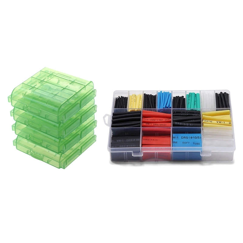 

4 шт., термоусадочные трубки для батарей АА/ААА, 6 цветов, 11 размеров