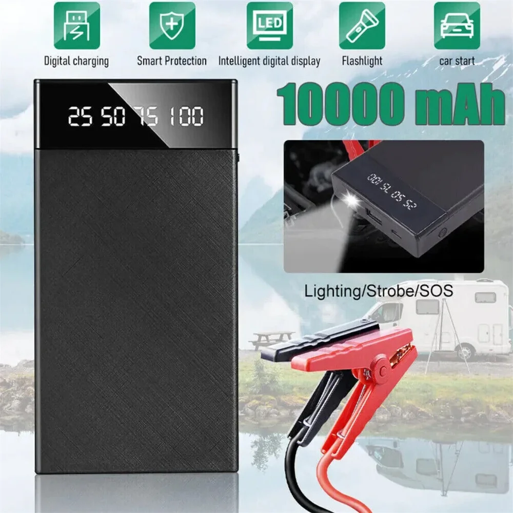 

Car Jump Starter Auto Power Bank 10000mAh 12V Portable Car Battery Starte Booster Car Charger Emergency Battery Starting Device