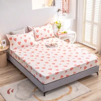 printing fitted sheet pure cotton mattress cover single double queen size bed sheet with elastic band bedsheet 160x200