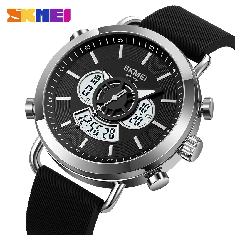

SKMEI Fashion Back Light Digital Watches Mens Soft Silicone Strap Chrono Stopwatch Wristwatch Alarm Calendar Clock reloj hombre