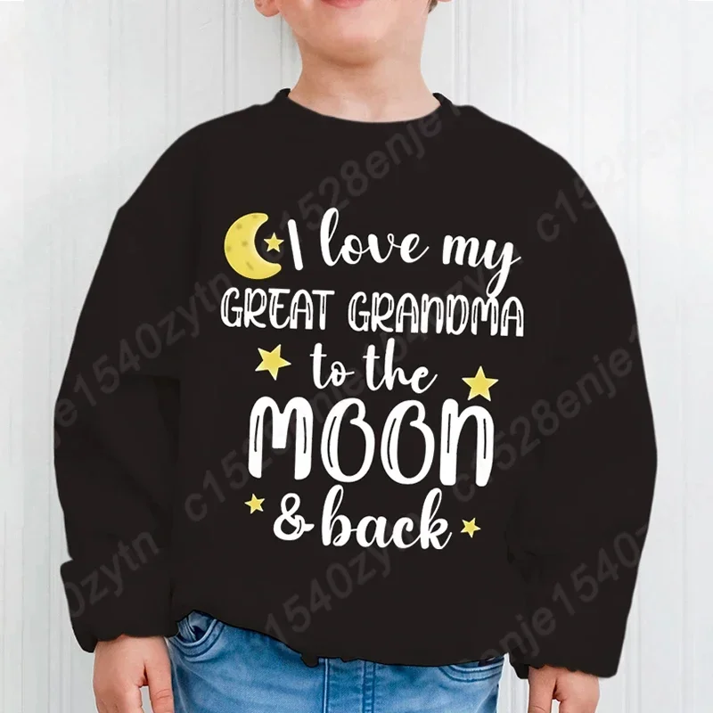 Очаровательная Толстовка с принтом Я люблю свою бабушку длинным рукавом и