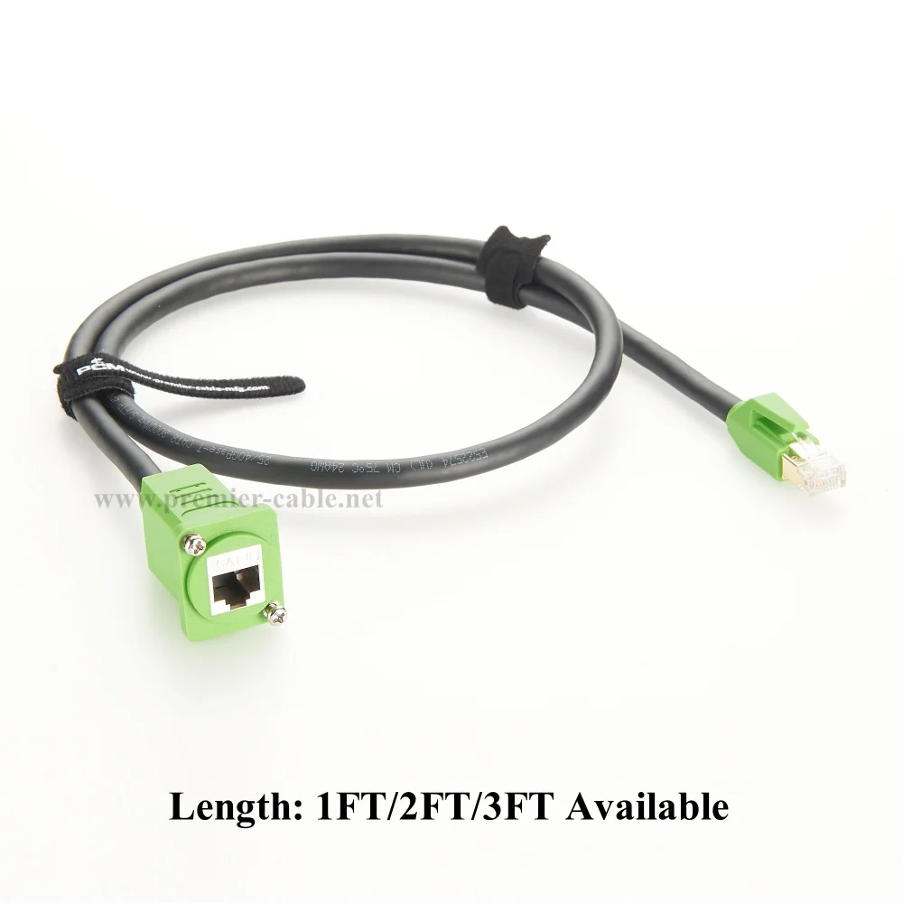 Фото Сетевой кабель Ethernet LAN CAT8, 40 Гбит/с RJ45 «папа-мама», экранированный удлинительный кабель D-типа с винтовым креплением на панели для маршрутизатора и модема №3