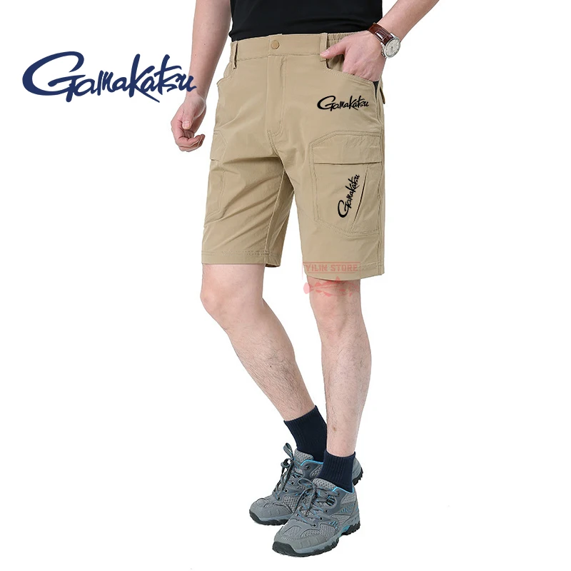

Летние рыболовные шорты Gamakatsu 2022, эластичные дышащие укороченные брюки, мужские повседневные уличные шорты для рыбалки с несколькими карма...