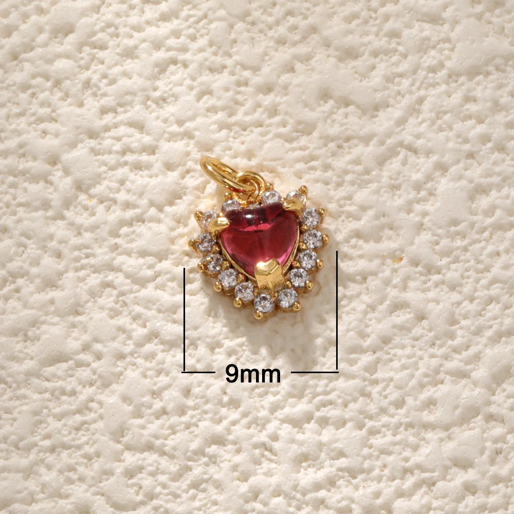 Медные позолоченные подвески в форме сердца мини-серьги кулон сделай сам розовый